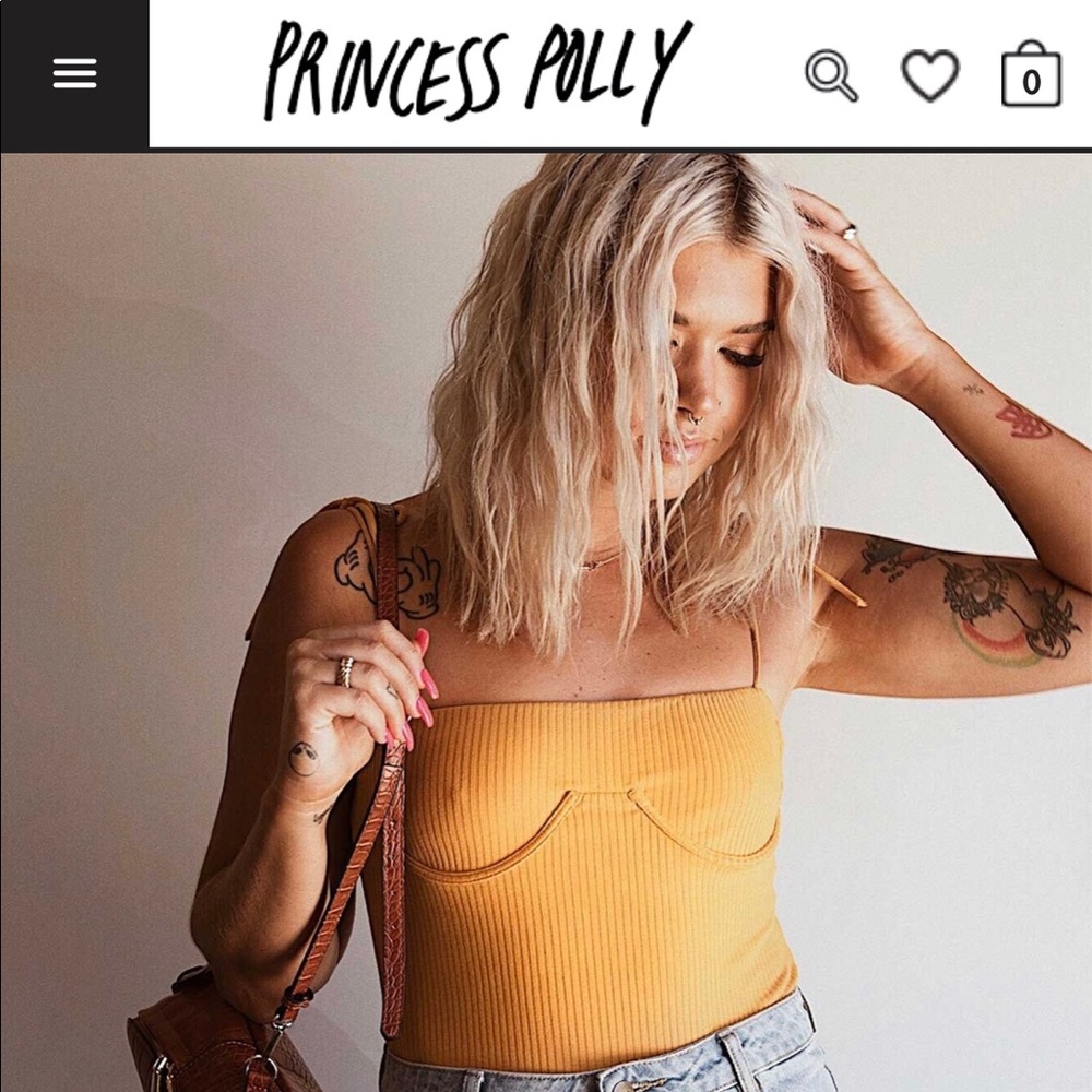 Princess polly Mustard yellow underwire bodysuit